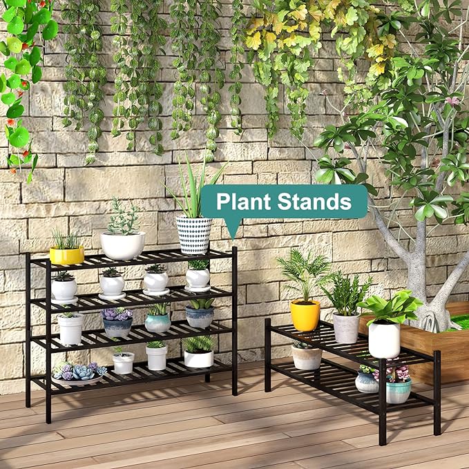 Black Shoe Rack, 2-Tier Long Shoe Rack for Entryway, Bamboo Wood Shoe Shelf for Closet & Hallway, Long 33IN | Beautiful | Functional | Sturdy | Durable