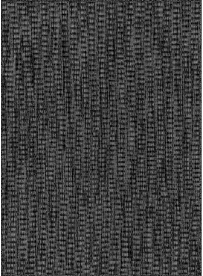 Washable Indoor Outdoor Rug 5x7 Weather Resistant Area Rugs Modern Solid for Porch Deck Balcony Backyard Patio Outside Carpet (5 X 7 Dark Grey)