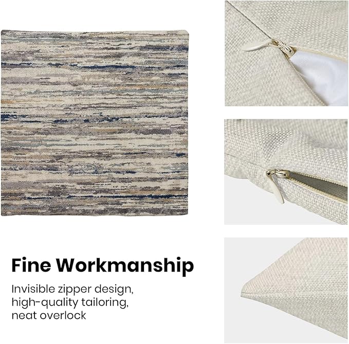 Boho Pillow Covers 18x18 Pack of 2 Gray Art Painting Decorative Throw Pillow Covers Outdoor Decor Bohemian Abstract Modern Decor Pillowcase Farmhouse Linen Cushion Case for Home Sofa Couch