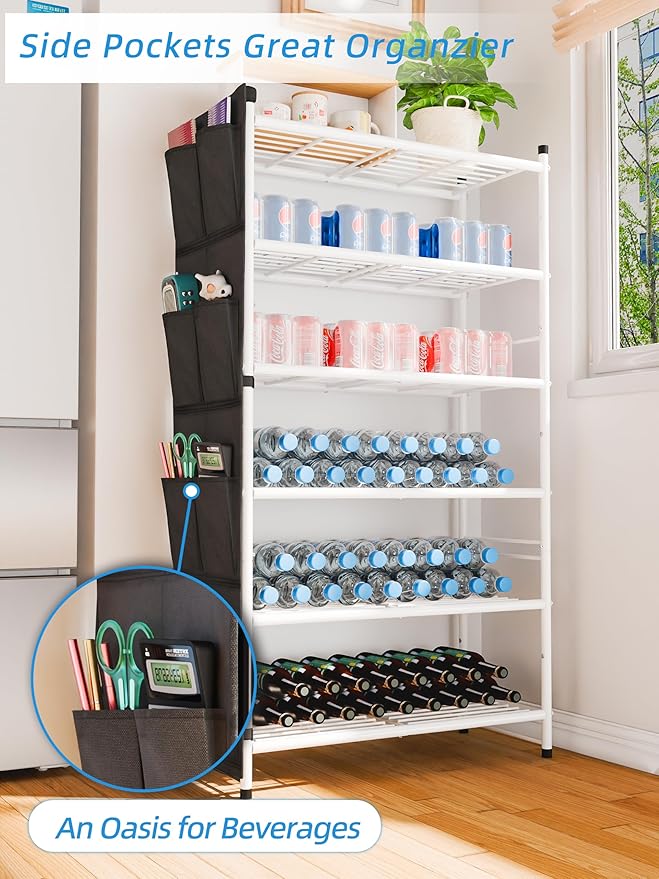 6-Tier Shoe Rack, 27" Wide Shoe Organizer for Closet, 24 Pairs Large Metal Shoe Shelf, Entryway, Bedroom, White