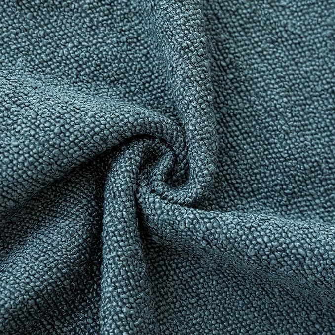 Foindtower Pack of 2 Textured Boucle Throw Pillow Covers Accent Solid Decorative Lumbar Pillow Cases Cozy Couch Cushion Case for Chair Sofa Bedroom Living Room Home Decor 12x20 Inch Misty Blue