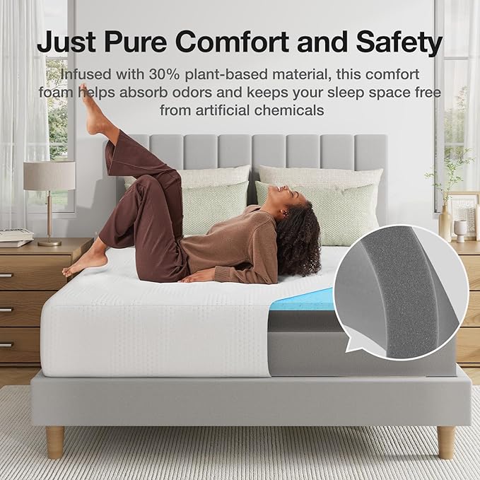 Novilla King Size Mattress in a Box, 10 Inch King Mattress, Gel Memory Foam Mattresses with Comfort Foam for Cooling Night Sleep, Comfort Support & Pressure Relief, CertiPUR-US Certified