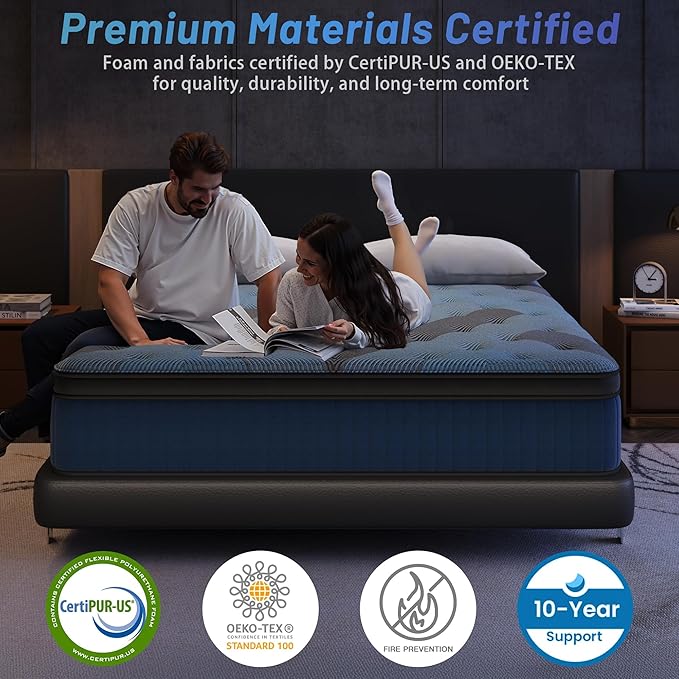 inight Queen Mattress, 14 Inch Queen size Mattresses in a Box, Durable Hybrid Mattress with Gel Memory Foam & Pocket Springs, Medium Firm Feel, Pressure Relief, Cooling, Edge Support, Motion Isolation