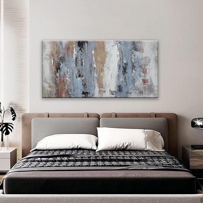 YISXINOAG Colorful Abstract Canvas Art Wall Decor Painting Home Wall Decor 20x40 Inch Decorations Blue Brown And White Wall Art Office Decor Colorful Canvas Picture Artwork For Bedroom Kitchen