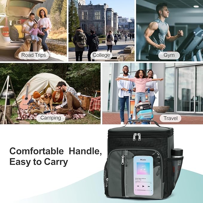 F-color Hanging Shower Caddy Portable - College Dorm Essentials for Guys with Hooks, Quick-Dry Shower Bag for Dorm Travel Gym Camping Essentials, Water-Resistant with Multiple Pockets, Dark Grey