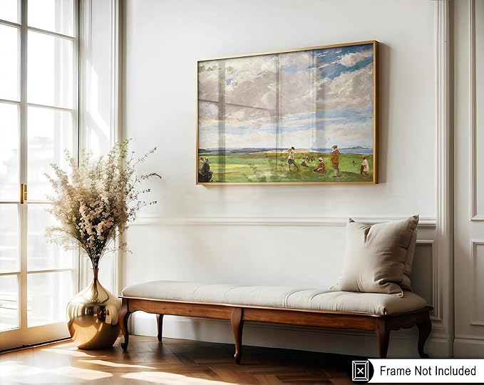 Poster Master Vintage Lady Astor Playing Golf at North Berwick Painting - Retro Course Print - Sports Art - Landscape Art - Office or Living Room Decor - 11x14 UNFRAMED Wall Art