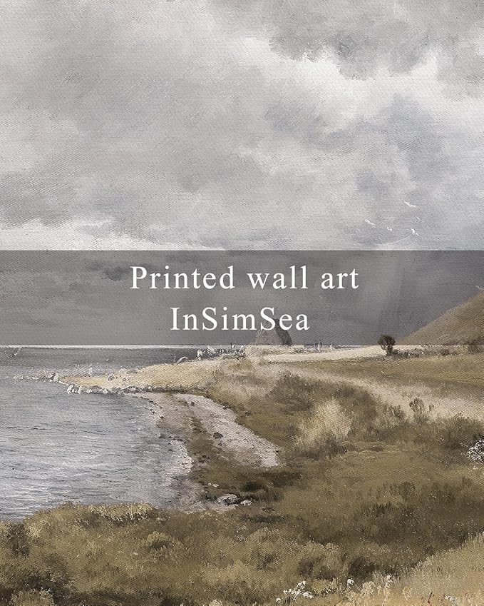 InSimSea Framed Canvas Wall Art Vintage Decor, Coastal Seaside Landscape Paintings, Large Prints, Nature Wall Decorations for Living Room Office Bedroom, 16"x24"