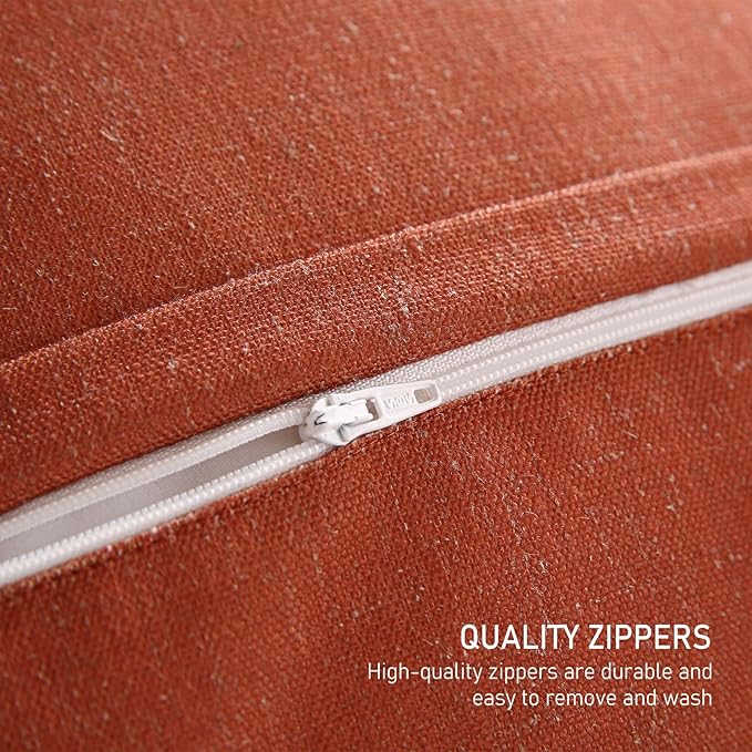 Design Linen Classic Vintage Throw Pillow Covers 18"x18" Pack of 2, Square Cushion Covers with Orange Yellow Paisley Style Pattern Decoration Pillowcases for Bed,Living Room,Outdoor,Car