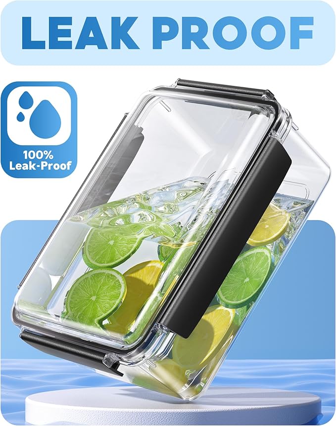 7 Cup Food Storage Containers with Lids, 6 Pack Plastic Food Containers, BPA Free Meal Prep Containers Reusable, Freezer Microwave Dishwasher Safe, Includes Labels & Pen