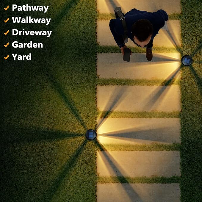 Solar Pathway Lights Outdoor 8 Pack Solar Lights Outdoor Waterproof 3000K Warm White Tungsten Filament Bulb for Yard Garden Landscape Path Driveway Lawn