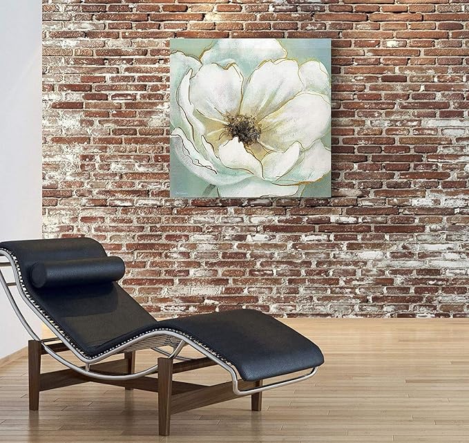 Wexford Home Soft Teal Splendor Gallery Wrapped Canvas Wall Art, 40x40,