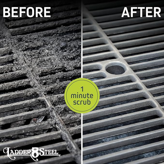 Heavy Duty Grill Brush for Outdoor Grill – Safe Grill Brush Designed by Firefighter | Barbecue Grill Brush & BBQ Brushes for Grill Cleaner | Durable & Safe for All Grates