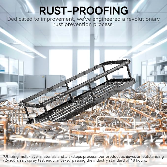 YASONIC Shower Caddy 6 Pack Rustproof shower Organizer, Large Capacity Shower Shelves for inside shower, Bathroom Organizers and Storage with Soap Holder and 12 Hooks, Adhesive Shower storage, Black