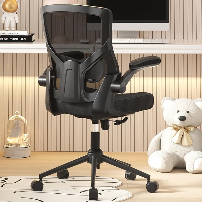 Office Chair, High Back Desk Chair Adjustable Height and Ergonomic Design Home Office Computer Chair Executive Lumbar Support Padded Flip-up Armrest Swivel Task Chair