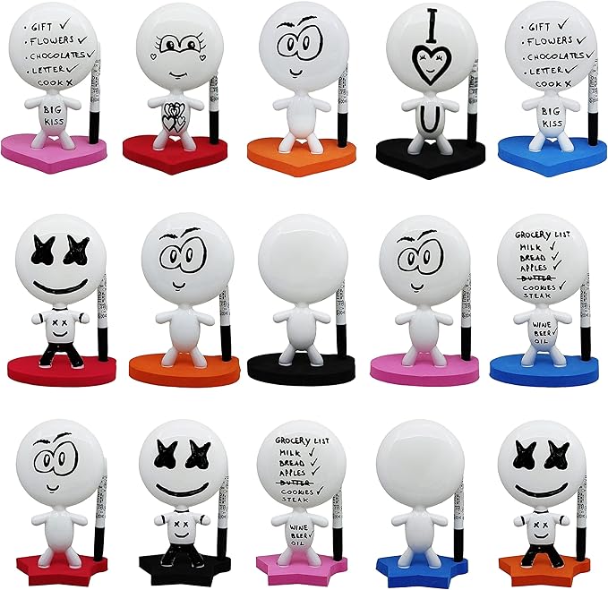 Dry Erase Board - TITTO in Love, Draw Your Ideas - Ceramic Doll - Black Office Design Desk - Coworkers Office Gift - Home Gift (Black)