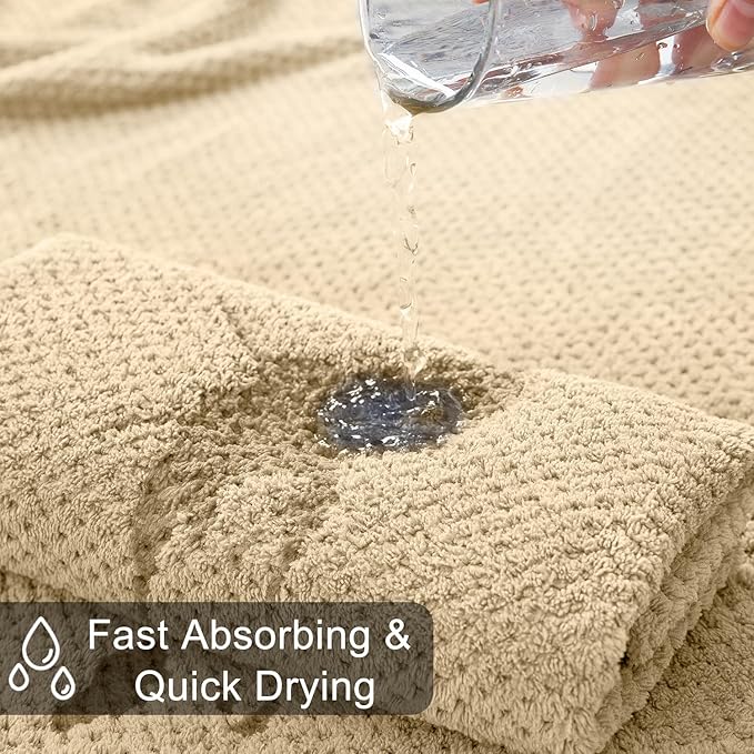 Extra Large Bath Towels Set 35x70 Inches - Beige Luxury 600 GSM Oversized Bath Sheet Towel,Ultra Soft Microfiber - Quick Dry,Highly Absorbent Shower Towels Spa Hotel Bathroom Towel Set (4-Pack)