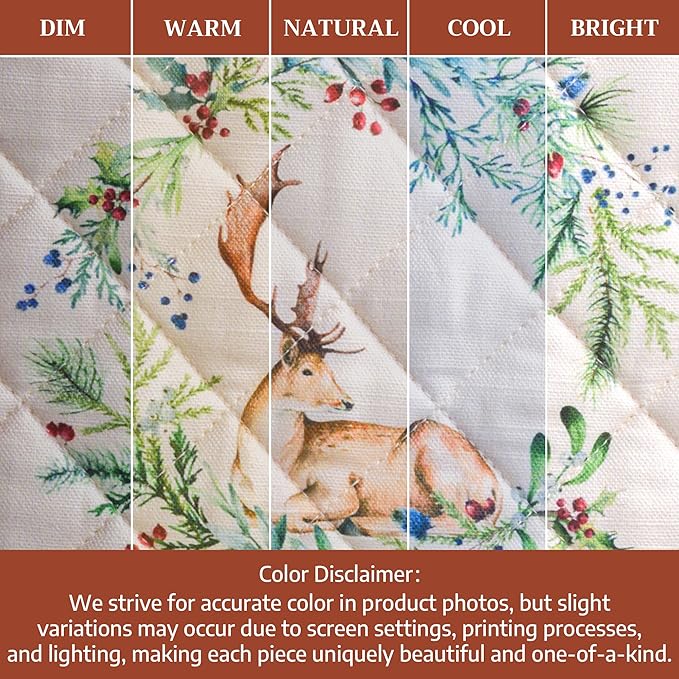 Maison d' Hermine Pot Holders Set 100% Cotton Heat Resistant Potholders 8" x 8" Hot Pads with Loop for Thanksgiving Christmas Decorations BBQ Cooking Baking Handling Hot Pans (Pack of 2, Holly Time)