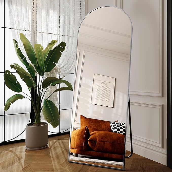 Standing Mirror,Arch Mirror Full Length,71"x26" Silver Mirror Full Length,Silver Arch Mirrors,Floor Length Mirrors