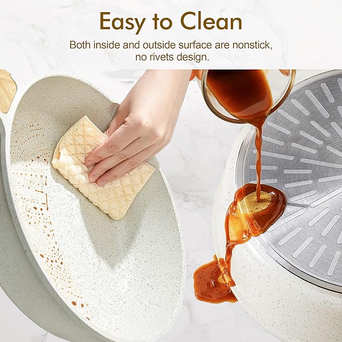 SENSARTE Nonstick Ceramic Saute Pan 12-Inch, Non-toxic Deep Frying Pan Skillet with Lid, Healthy Jumbo Cooker, Stay Cool Handle, Induction Compatible, PFOA & PFAS Free