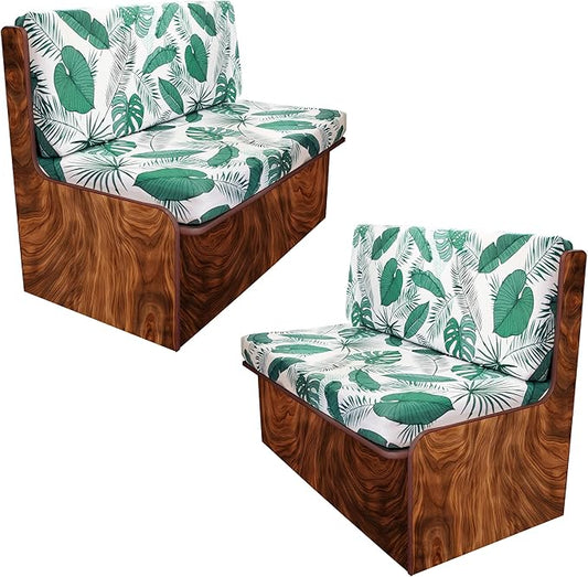 Rv Dinette Cushion Covers,Printing Stretchable Camper Cushion Cover,RV Cushion Slipcover,Rv Couch Cover Replacement for RV Camper Car Bench,2 Backrest Covers and 2 Bench Covers (Summer)