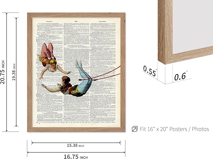 Poster Master Dictionary Art Poster - Acrobat Print - Circus Art - Entertainment Art - Gift for Men, Women & Performer - Chic Decor for Living Room, Bedroom, Dorm or Office, 16x20 Beige Framed