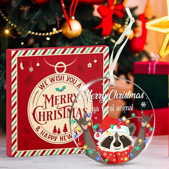 Raccoon Ornaments for Christmas Tree - Unique Raccoon Ornaments for Home, for Raccoon Lovers, Adorable Ornament for Christmas Decoration, Fun Ornament for The Holiday Season