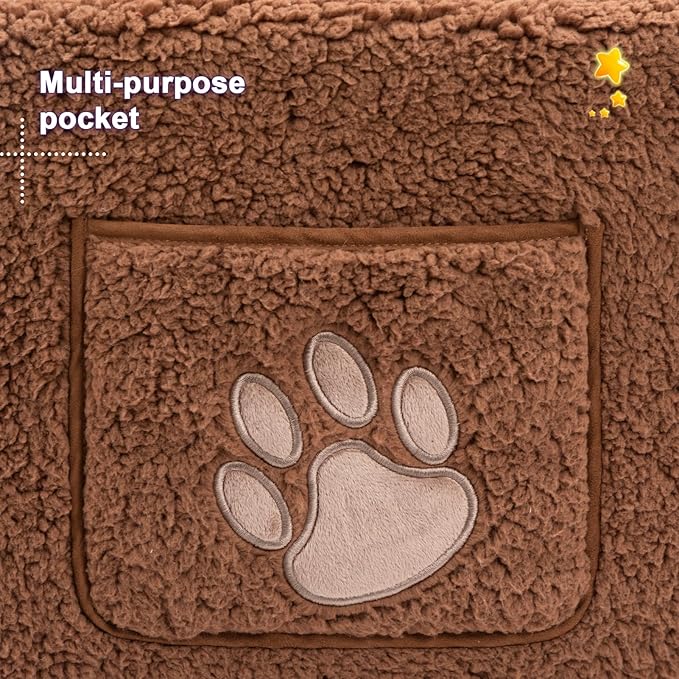 ALIMORDEN 2-in-1 Flip Out Cuddly Sherpa Toddler Couch, Convertible Sofa to Lounger, Bear