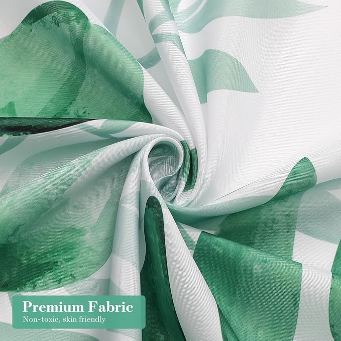 MitoVilla Teal Blue Eucalyptus Shower Curtain, Turquoise Green Plant Leaves Vintage Fabric Shower Curtains for Rustic Bathroom Decor, Chic Modern Botanical Shower Curtain, 72x72