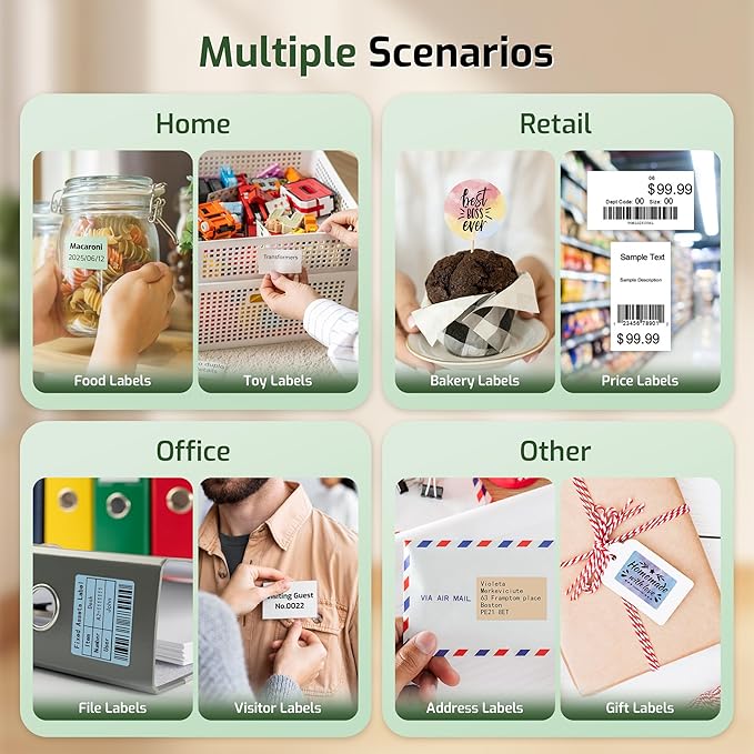 Phomemo M150 Label Maker, Bluetooth Thermal Label Maker Machine with Tape, Upgrade Mini Thermal Label Printer for Barcode, Address, Mailing, Compatible with Phone & PC