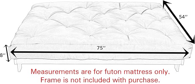 Mozaic Full Size 8-Inch Cotton Twill Gel Dual Memory Foam Futon Mattress, Red