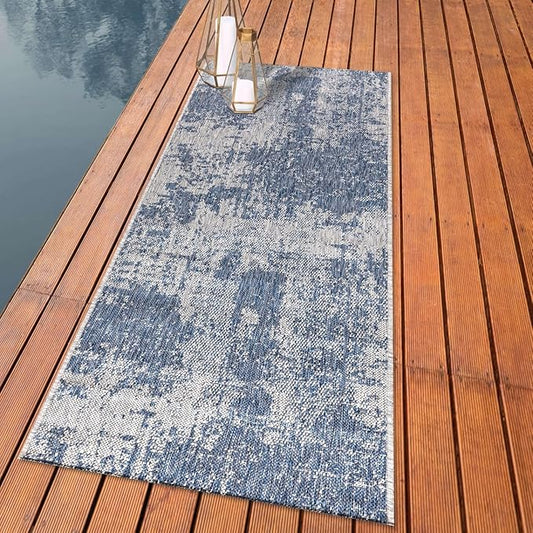 Keen Home Design Terrace Outdoor Runner Rug - 2x6 Washable Indoor/Outdoor Rug for Patio, Kitchen, Balcony, Beach, Garden, Deck and Porch, Size: 2'2"x5'7"