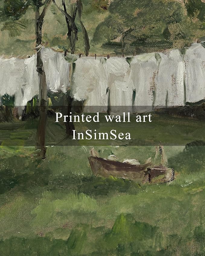 InSimSea Framed Wall Art for Living Room for Living RoomVintage Laundry Room Art Print Antique Oil Painting Country Landscape Vintage Wall Art Canvas for Bathroom Bedroom Office Gallery 16x24in