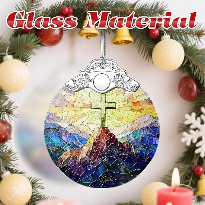 Christian Christmas Decorations - Jesus Home Decor | Cross Christmas Ornaments | Xmas Tree Ornament – Religious Gifts | Christian Gifts | Easter Faith Cross Gift