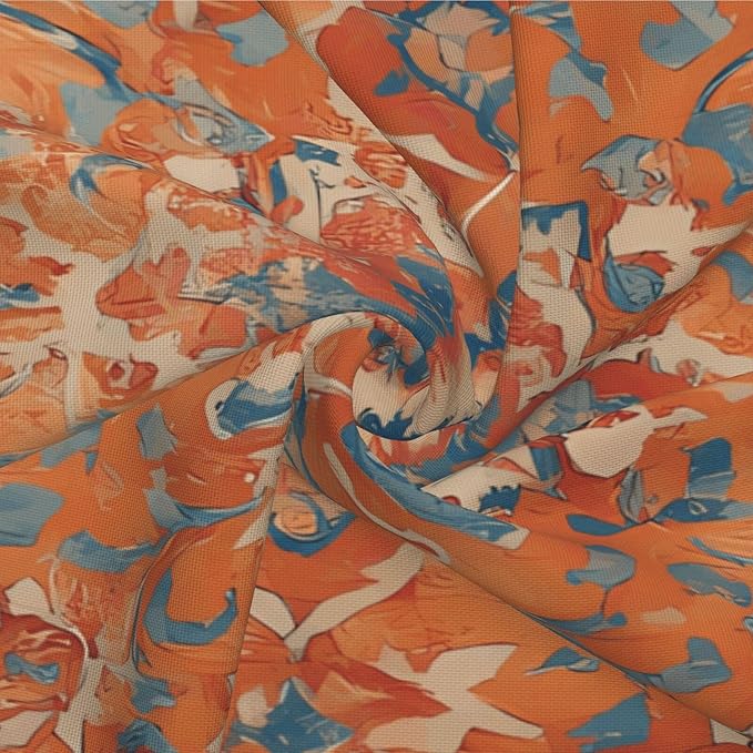 Blue Orange Boho Floral Pillow Covers 20x20 Inch Set of 2 Fall Bohemian Vintage Carpet Pattern Decorative Outdoor Throw Pillows Farmhouse Decor Cushion Covers for Sofa Bed Couch Living Room