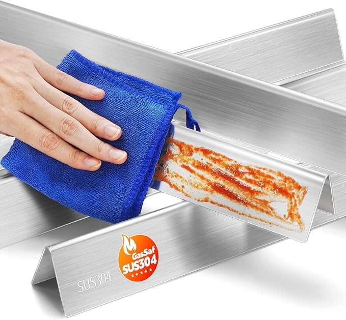 GasSaf 21.5" Grill Flavorizer Bars for Weber Genesis Silver A, 304 Stainless Steel Flavorizer Bars for Spirit 200, E/S200, E/S-210, Spirit 500 (Side Burner Knob), Replacement Parts for Weber 7534 7535