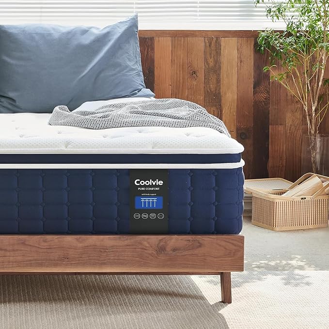 Twin Mattress 12 inch, Multi Layer Comfort Foam and Coil for Extra Back Support, Medium Firm Hotel Collection Hybrid Sleep System for Deep Relaxation, Breathable Bed Mattresses in a Box Twin Size