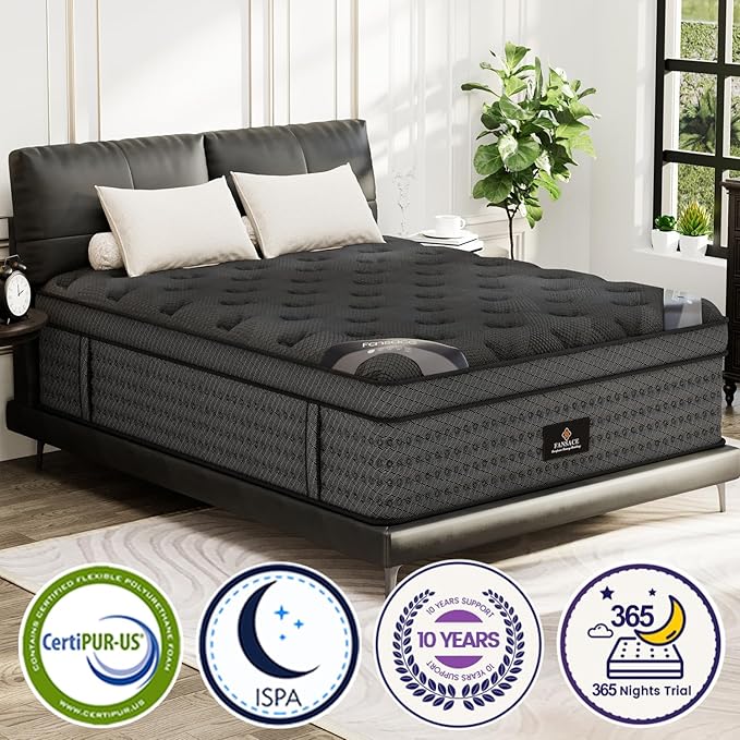 Queen Size Mattress, 16 Inch Deluxe Hybrid Queen Mattress in a Box, Medium Firm Mattresses With Gel Memory Foam & Pocket Springs, Pressure Relief, Cooling, Extra Edge Support [Upgraded Support]