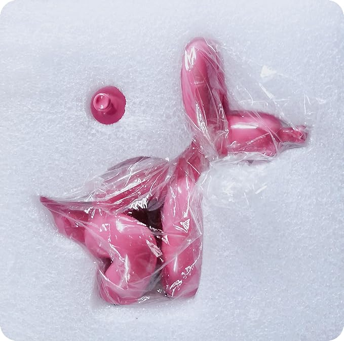 Balloon Dog Mini Poop Dog Decoration Desktop in Living Room Art Animal Small Statue,Bookshelf Decor (Pink)