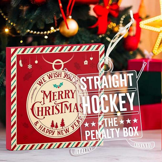 Hockey Ornament - Ideal Ice Hockey Ornament for Christmas Tree Decoration, Unique Ornaments for Kids, Ideal Gifts for Hockey Enthusiasts, Special Ornaments Gift for Christmas 2025