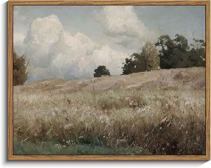 InSimSea Framed Canvas Wall Art Vintage Decor, Cornfield Countryside Scenery Rustic Farmhouse Wall Decoration, Country Decor Wall Art for Bedroom, Living Room Kitchen Bathroom, 11"x14"