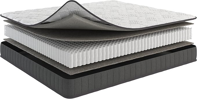 Ottomanson Queen 9" Hybrid Mattress - Medium-Firm Support - Made in USA - Individually Pocketed Coils & CertiPUR-US Foam - Fiberglass-Free - Bed in a Box