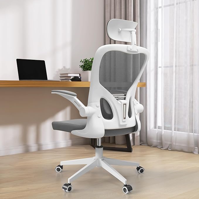 Office Chair Ergonomic Desk Chair, 350 LBS Mesh Office Chair with Lumbar Support, Comfy Desk Chair with Wheels, Big and Tall Chair for Study Work Gaming (Gray)