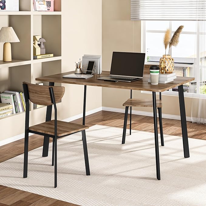 Hooseng Dining Room Table Set Dinner Table Set for 4 Breakfast Table Set for 4, Suitable Kitchen, Living Room, Breakfast, Small Spaces (1, Moon)