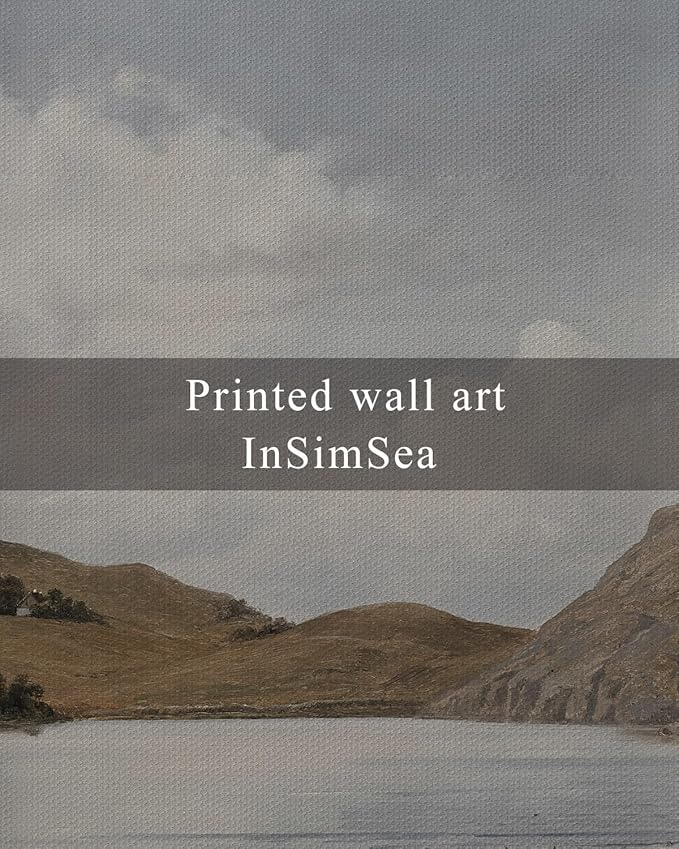 InSimSea Framed Canvas Wall Art Vintage Decor, Lakeside Nature Scenic Wall Decorations for Living Room, Large Prints, Wilderness Country Farmhouse Wall Art, Bathroom Art Wall Decor, 20"x30"