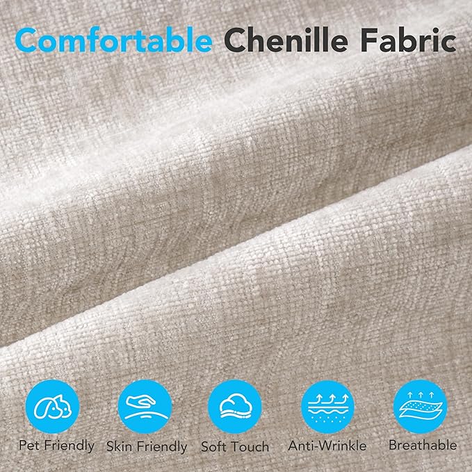 Cloud Sectional Couch with 2 Ottomans & 3 Pillows, U Shaped Modular Sofa for Living Room, Deep Seat Comfy Boneless Couch for Small Spaces, Chenille Fabric, No Assembly Required, 72H to Restore