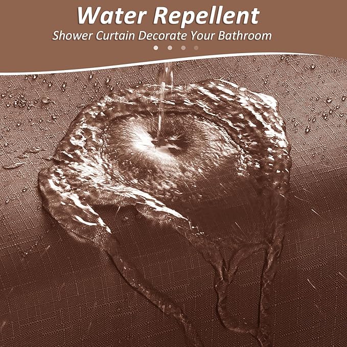 Naturoom Rustic Brown Shower Curtains for Bathroom,Ombre Cloth Fabric Shower Curtain Set with 12 Hooks Denim Blue Bathroom Decor 72 x 72