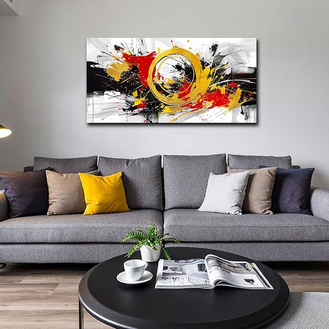 Abstract Wall Decor for Bedroom - Modern Wall Art for Living Room Ready to Hang Size 24" x 48"