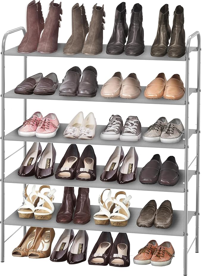 Simple Houseware 5-Tier Shoe Rack Storage Organizer, Grey