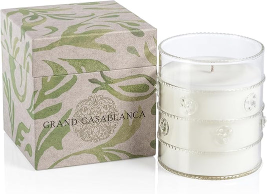 Zodax Grand Casablanca Glass Jar Scented Candle for Home Decor - Single-Wick Candle Ideal for Kitchen and Bathroom - Makes a Great Gift for Women and Men - Neroli Absolute - 12 Oz.