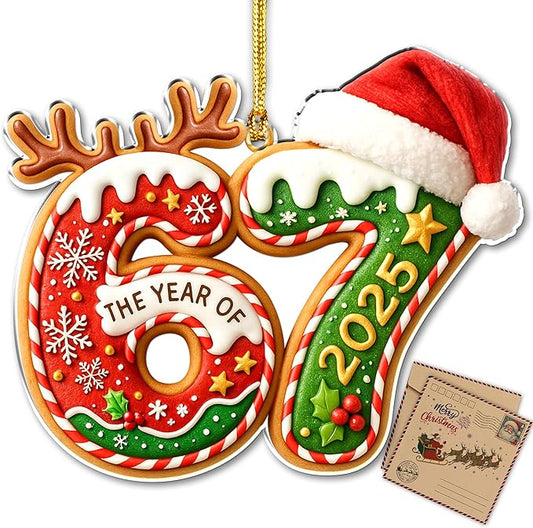 Gingerbread 67 Ornament, 67 Christmas Ornament, Christmas Decor 2025, Xmas Ornaments 2025, 67 Teen Girls Trendy Stuff, 67 Stuff, Stocking Stuffer, Funny Ornaments, Gen Z Gifts, Gingerbread Xmas Picks